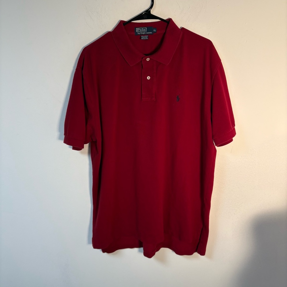 Polo Ralph Lauren Burgundy Polo Shirt Short Sleeve Cotton XL